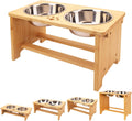 Elevated Dog Bowls,Raised Dog Bowl Stand with 2 Stainless Steel Bowls,Elevated Raised Dog Bowls for Large Medium