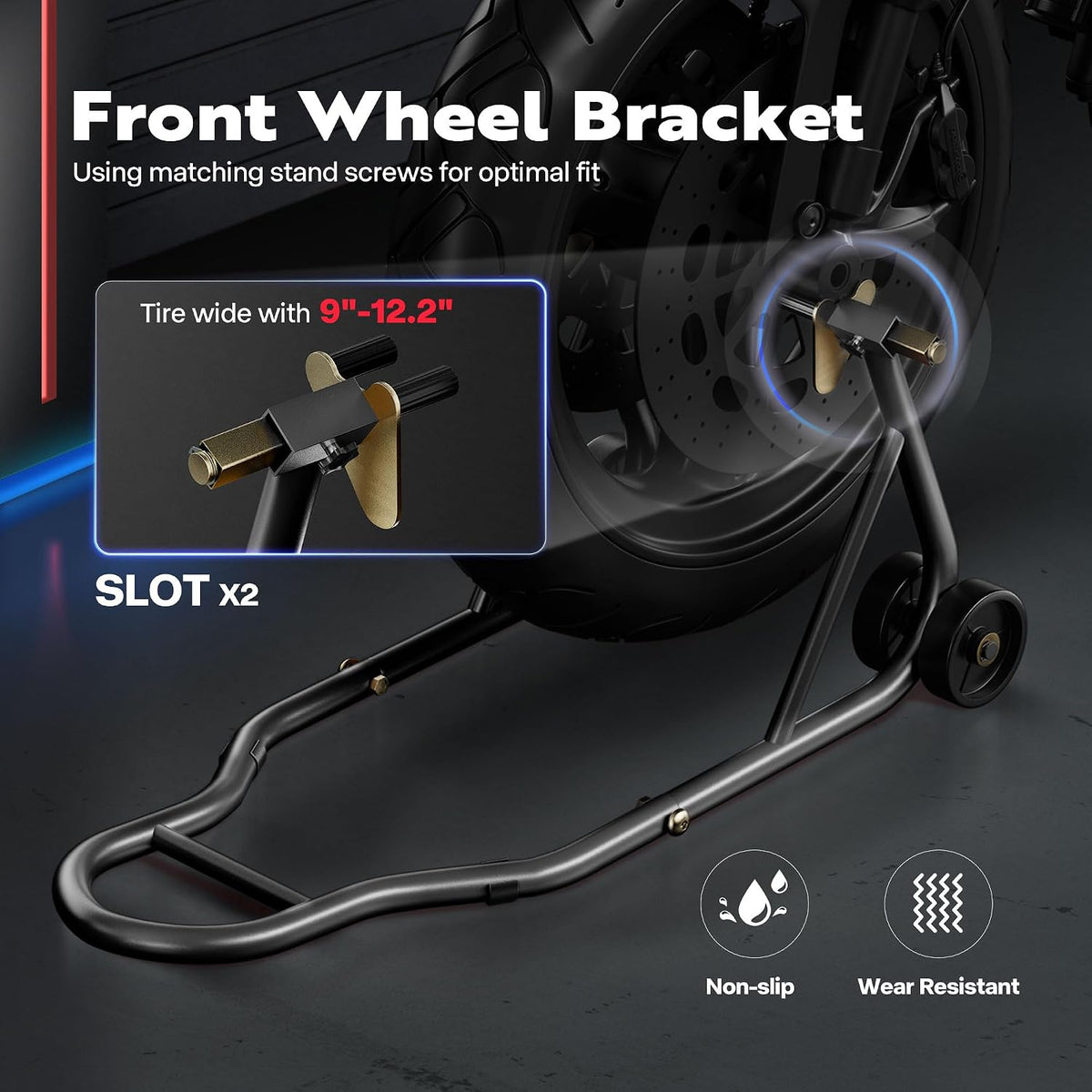 Universal Motorcycle Stands 882 Lbs Capacity,Black