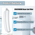 2 Pack D503980W Dryer Lint Filter Replacement, Dryer Lint Screen Compatible with Speed Queen,Washer LTEE/STEB Underwash Upper Dryer Filter Replace,TU21443,AP6329015,503980
