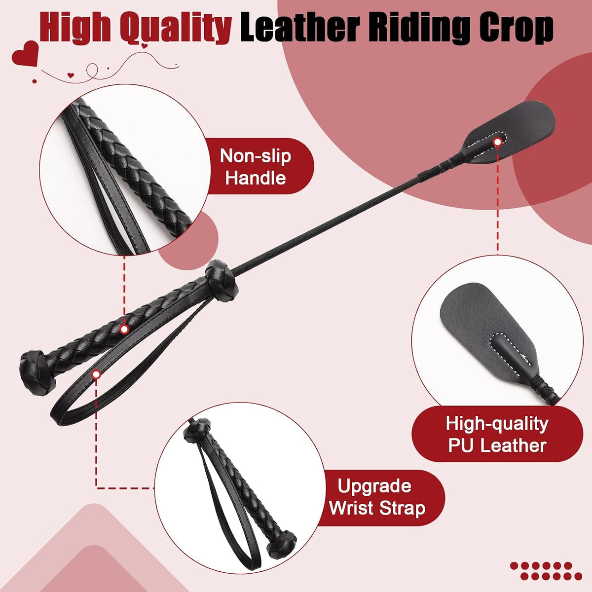 2 PCS Riding Crop for Horse, 18 Inch Horse Whip, 20 Inch Riding Crop