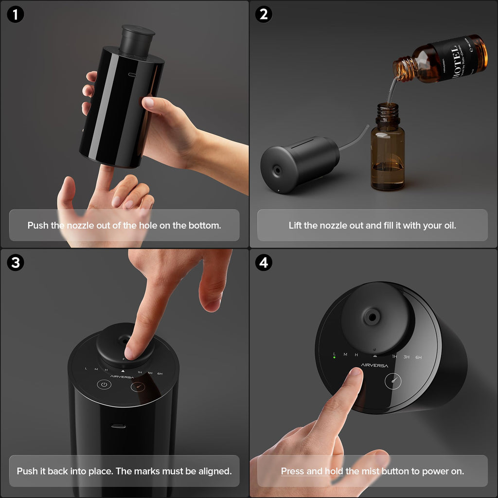 AN6 Waterless Diffuser for Essential Oil for Home, Room, White