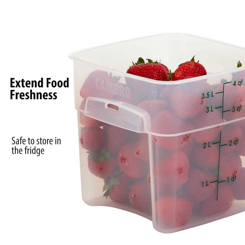 Food Storage Containers with Lids (Microwave Safe and BPA-Free) - 4 QT (Quart) Square Food Storage Container with Lid