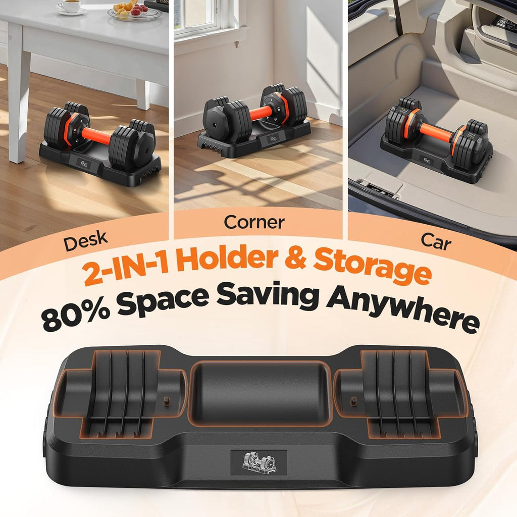 2026 FDB2 Updated Adjustable Dumbbell Set of 2, 110lbs/50lbs Weights Dumbbell Set with Storage Box, 25lbs/55lbs