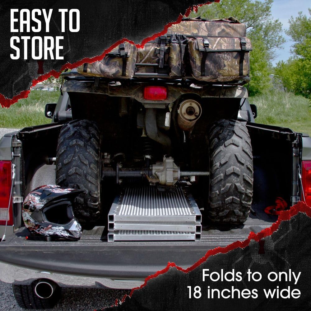 Plate-Style Aluminum Extra-Wide Tri-Fold ATV Ramp