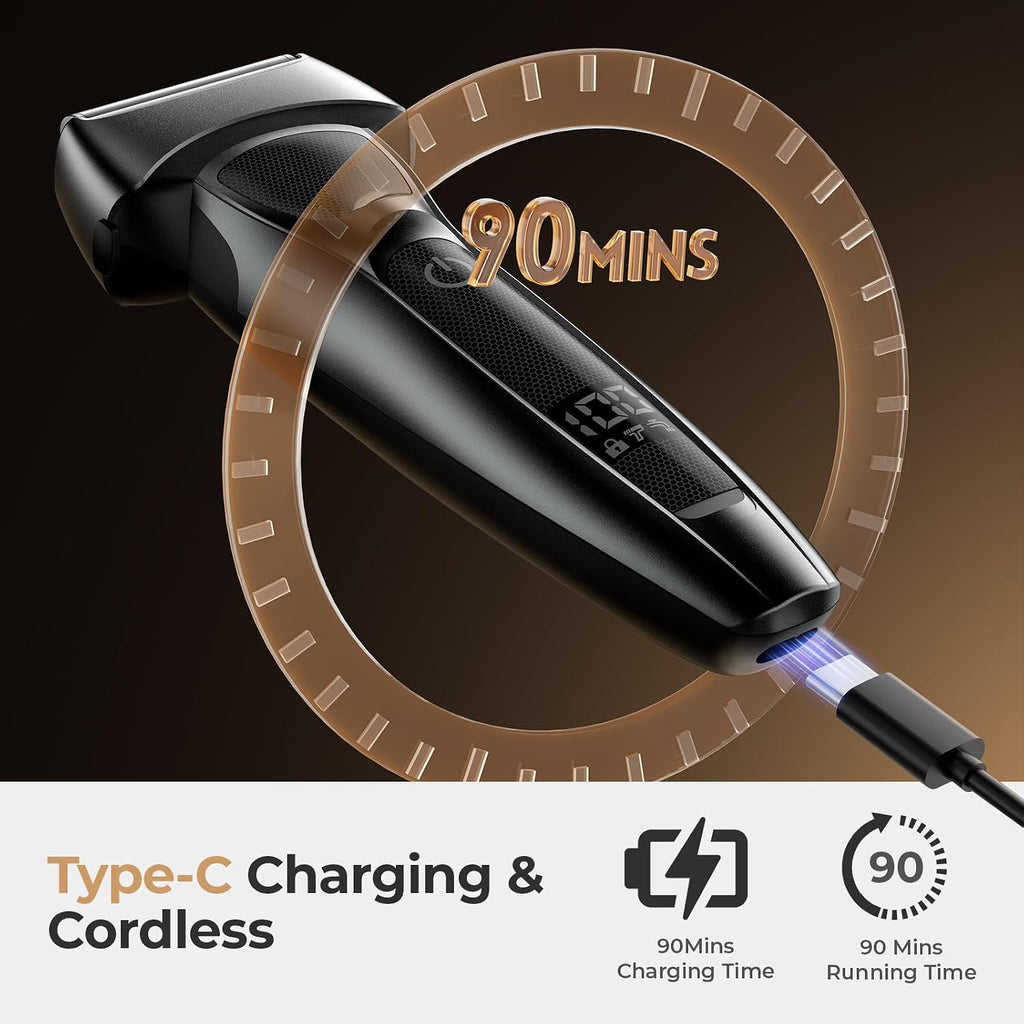 Foil Shaver for Men: Rechargeable Electric Razor Cordless - Waterproof Wet & Dry Electric Shaver with Precision
