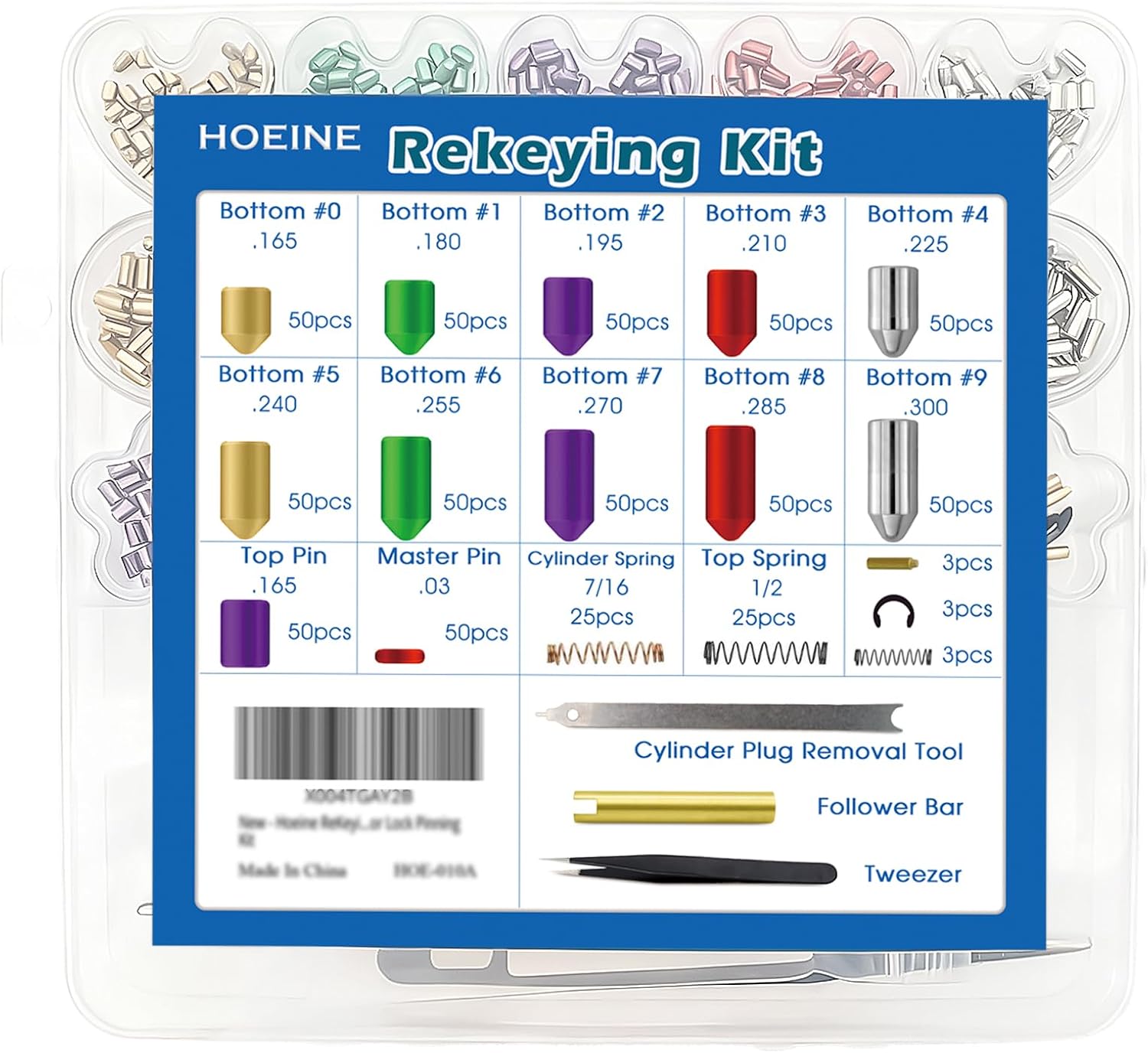 Universal Rekeying Kit for Schlage SC1 SC4 Locks with Color Pins | Professional Door Lock Rekey Kit, Pinning Set with