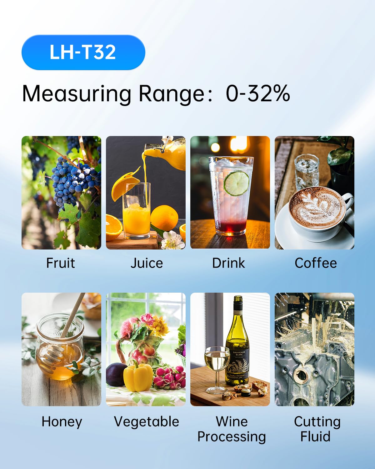Brix Refractometer with ATC, 0-32% Brix Range, Handheld Sugar Tester
