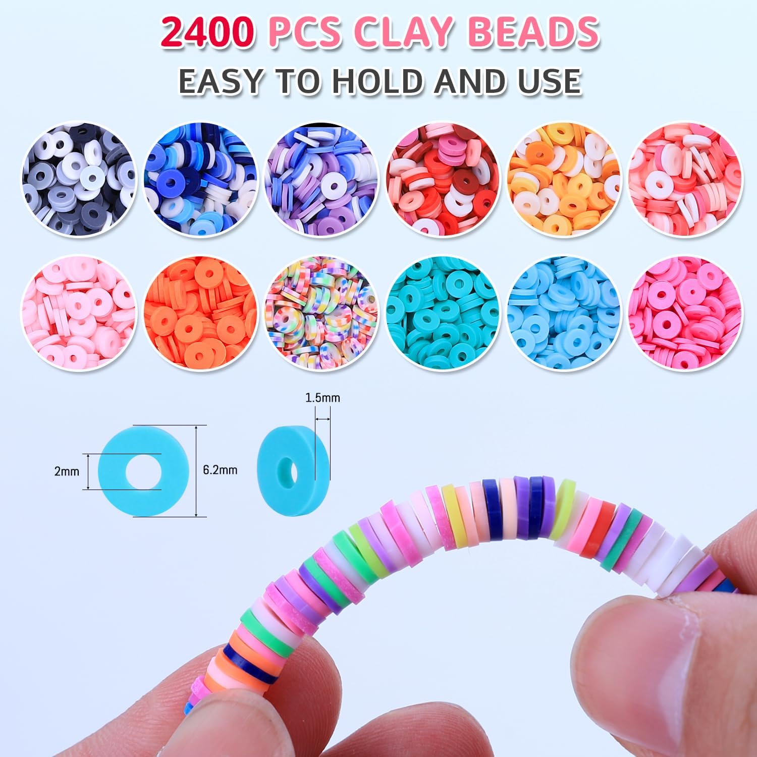 3200 Pieces Girls Toys Bracelet Making Kit, Unicorn/Mermaid Clay Beads Jewelry Activity Kit, DIY Crafts Birthday