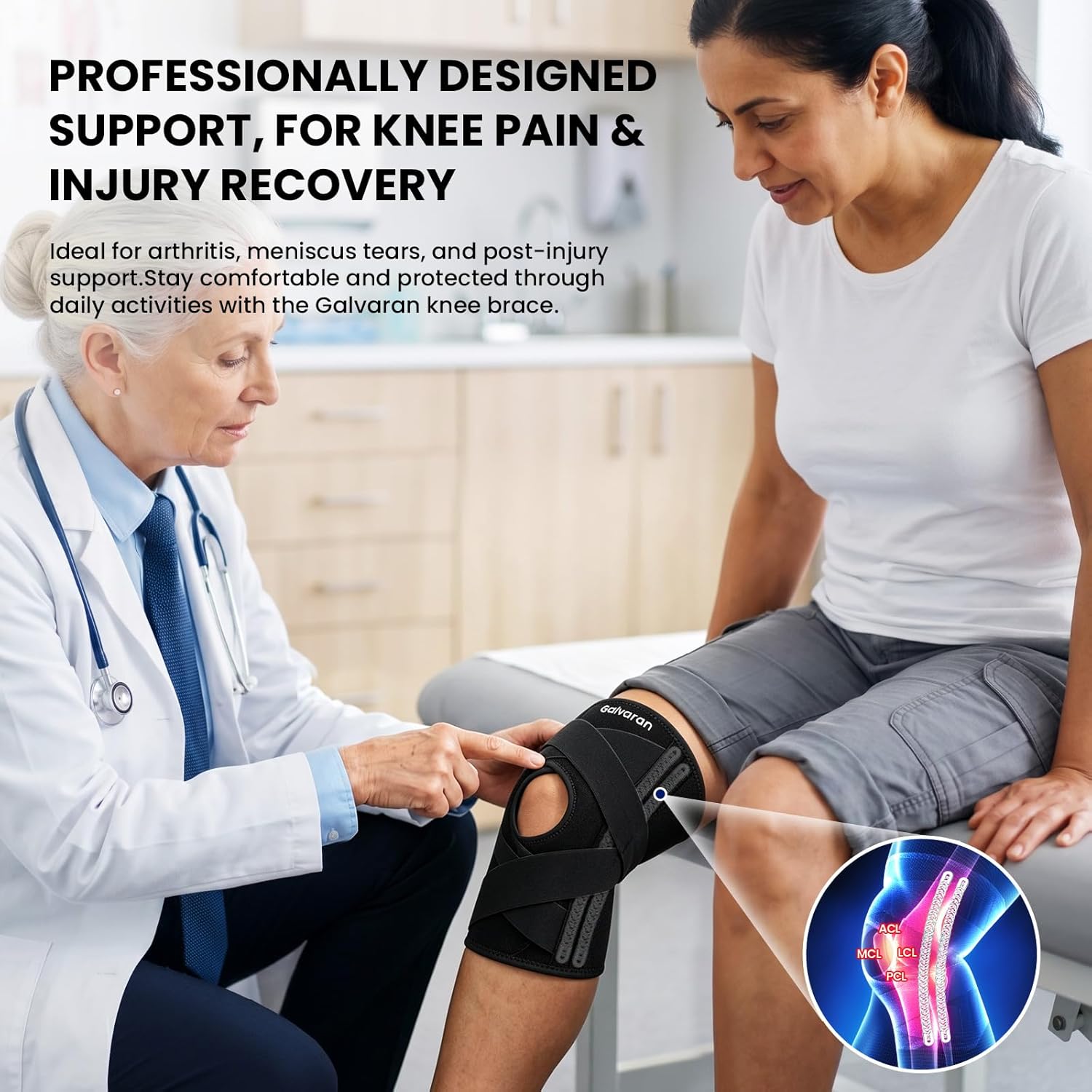 Knee Brace for Men & Women - ACL, MCL, Meniscus Tear Support & Arthritis Pain Relief - Stabilizing Knee Braces