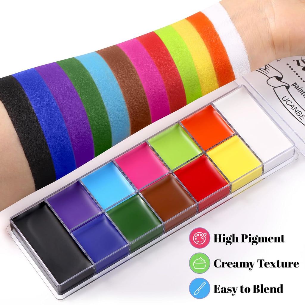 Athena Basic Face Body Paint Palette 12 Colors Oil-Based SFX Kit
