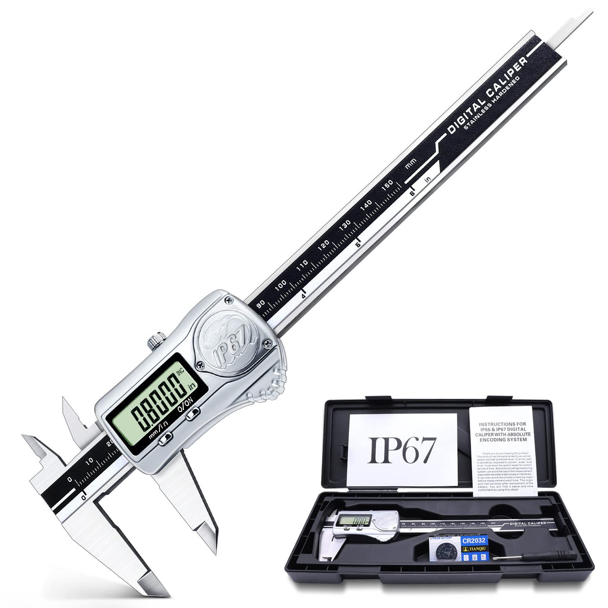 Kynup Digital Caliper, 6 Inch IP67 Waterproof Caliper Measuring Tool