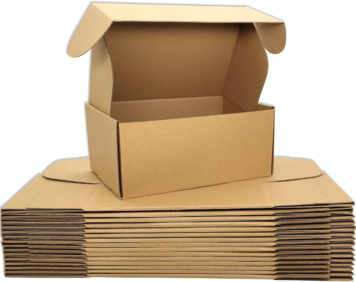 9x6x3 Shipping Boxes Set of 25, Brown Mailer Corrugated Cardboard Box
