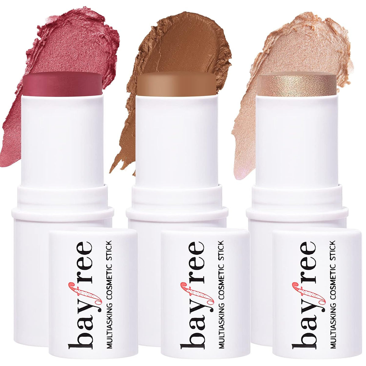 Face Sticks Trio, Blush, Highlighter & Contour Stick for Face Makeup