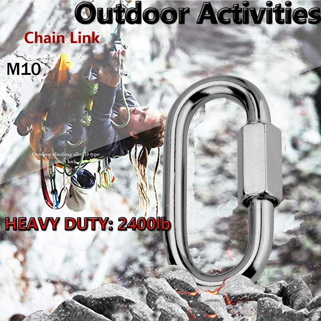 Lsqurel Quick Link 304 Stainless Steel Locking Carabiner Heavy Duty