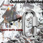 Lsqurel Quick Link 304 Stainless Steel Locking Carabiner Heavy Duty