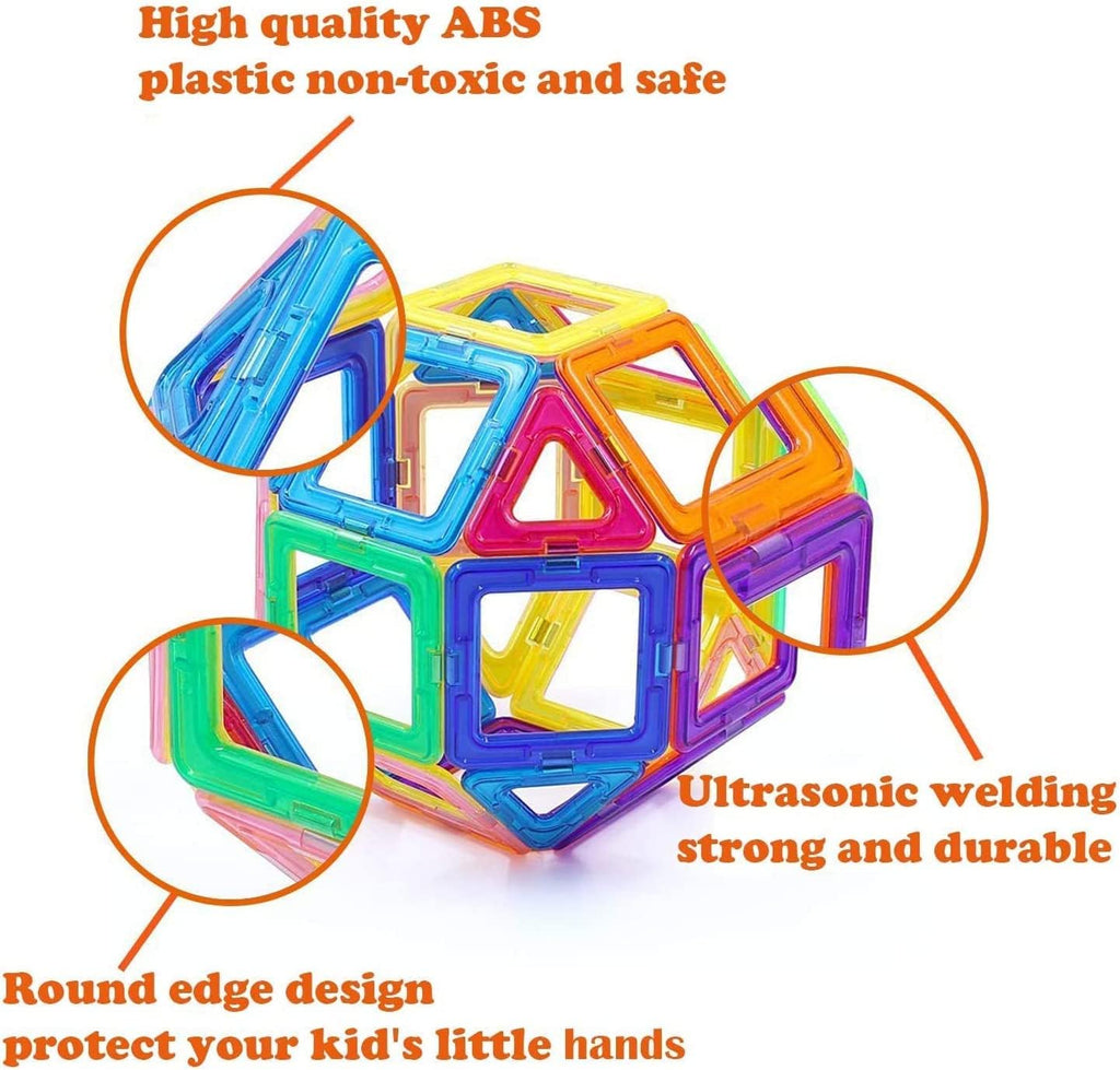 Magnetic Blocks Tough Building Tiles STEM Toys for 3+ Year Old Boys and Girls Learning by Playing Games for Toddlers