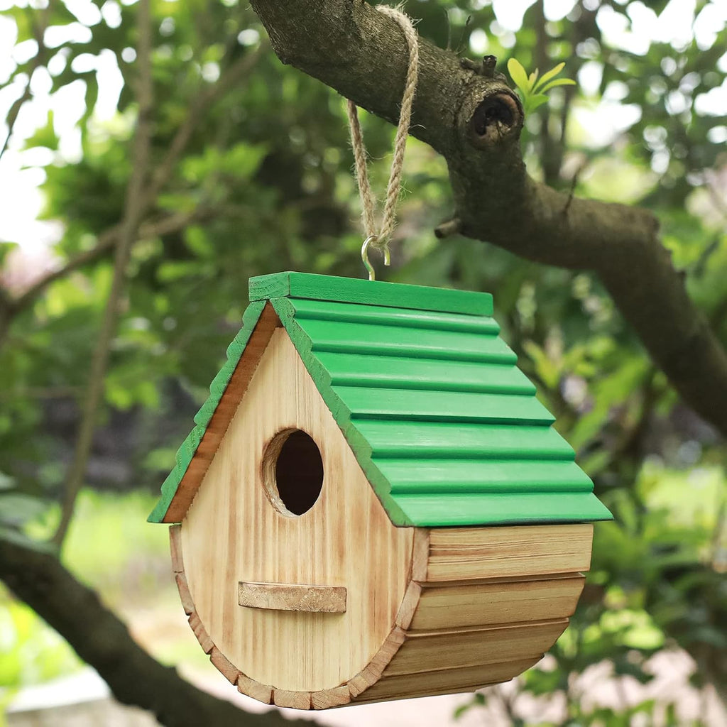 Bird House,Outdoor Birdhouse, Wooden Bird Houses for Outside Clearance Bluebird Finch Cardinals Hanging Birdhouse