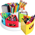 Rotating Art Supply Organizer - Crayon, Marker & Pencil Storage Solution for School Teachers & Classroom Crafts