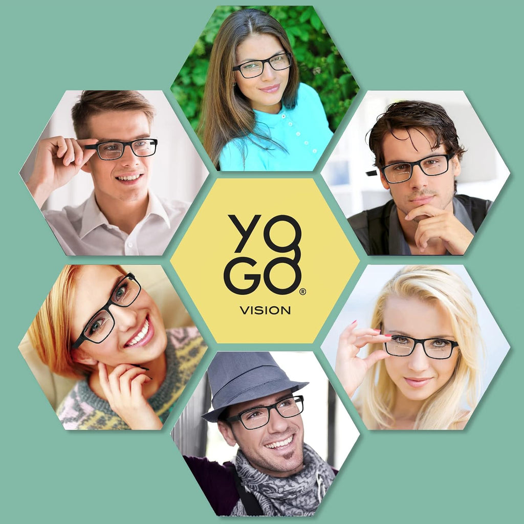 Bifocal Reading Glasses for Men and Women Rectangle MultiFocal Readers with Spring Hinges Retro Design