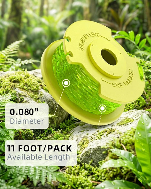 0.080" Weed Wacker String Replacement Compatible with Ryobi ONE+, AC80RL3 | Auto Feed Pre-loaded String Trimmer