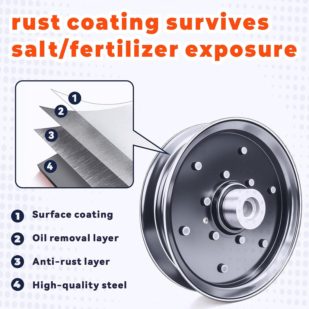 126124 604231 Idler Pulley Replacement for Hustler Raptor 937813 937763 937755 938597 937854 - Heavy-Duty Bearing,Anti-Rust Coating - Fits Riding