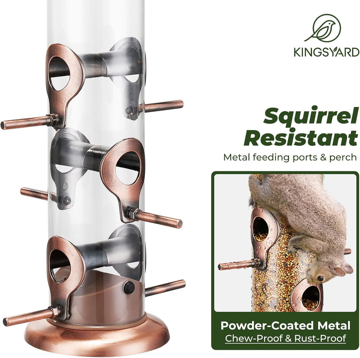 15" Metal Tube Bird Feeders for Outdoors Hanging