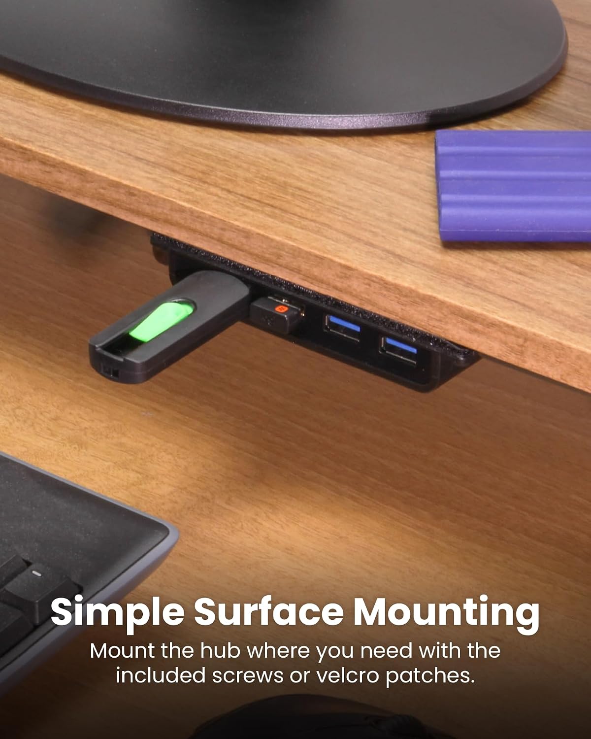 4-Port USB-C Portable Hub w/ 3.3ft Cable, 10Gbps Transfer for Laptops, Phones, Hard Drives & More
