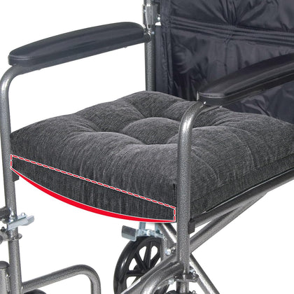 18x16 Memory Foam Wheel Chair Cushions for Seniors, Dual-Layer Anti-Sagging Patent Design with Curved Bottom for