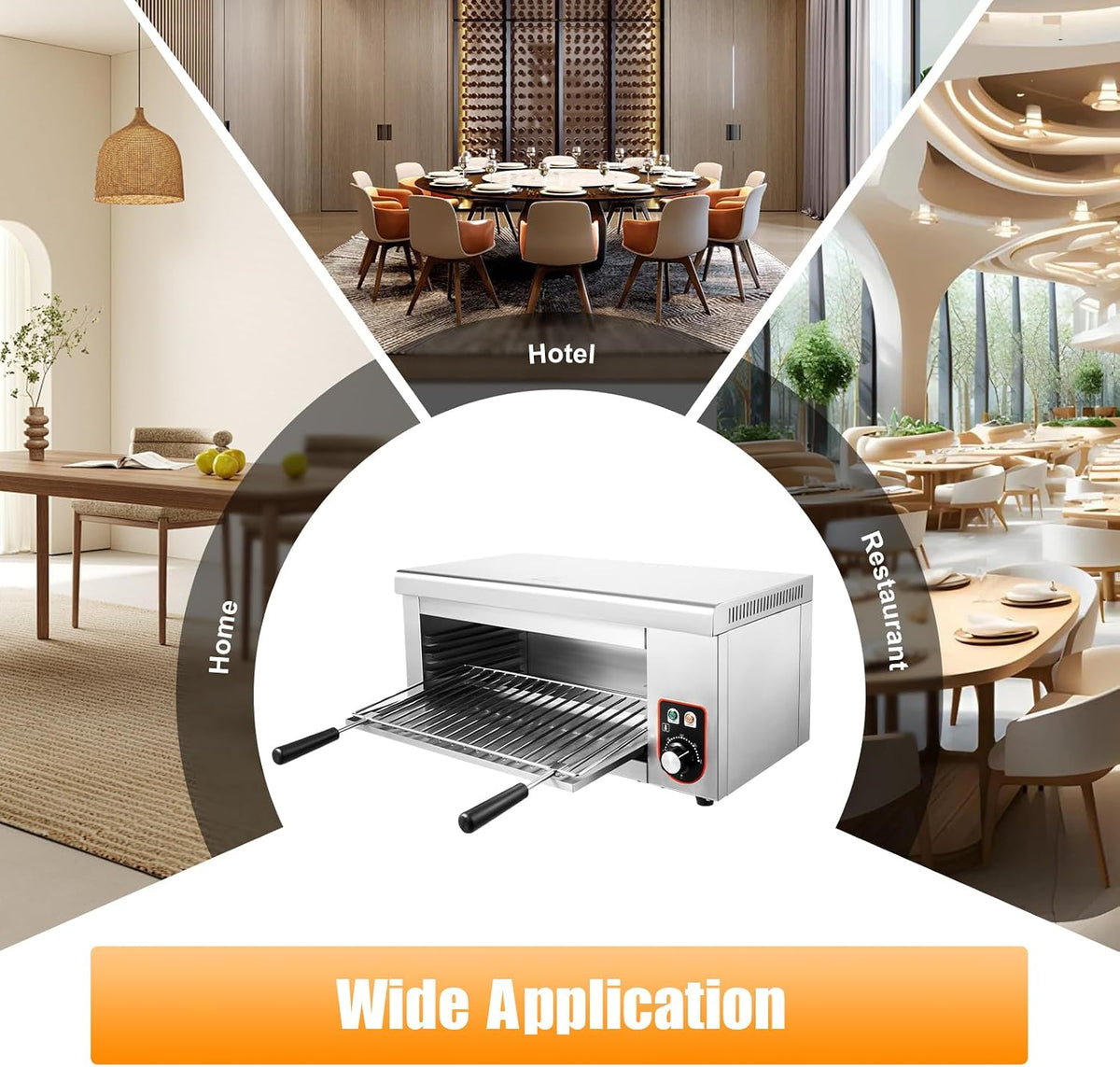 Electric Cheese Melter Cheesemelter Grill, 110V 1500W Commercial Stainless Steel Countertop Salamander Broiler