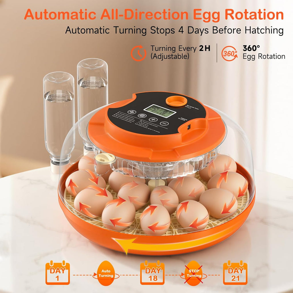 18 Egg Incubators for Hatching Eggs, Automatic Egg Turning and Humidity Control Incubator for Hatch Chicken Duck