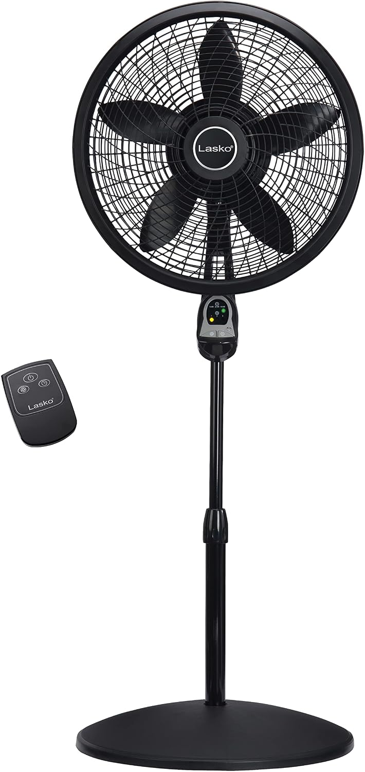Lasko Cyclone Oscillating Pedestal Fan - Adjustable to 54" - 1843 - Black