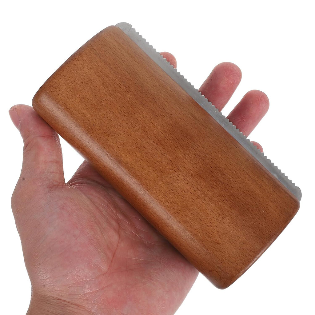 Horse Grooming Brush and Sweat Scraper Wooden Curry Comb Multi-Purpose Deshedding Tool Medium Size for Stable Use and