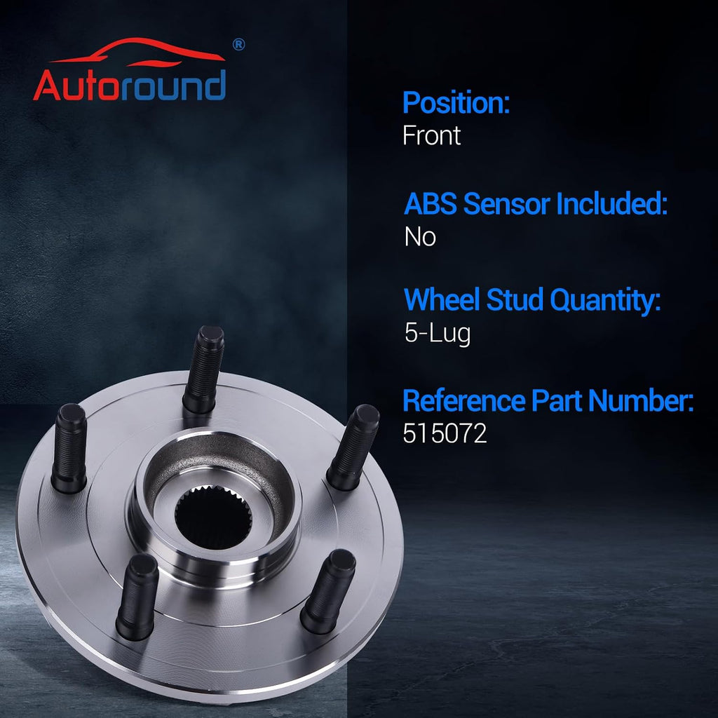 Autoround 515072 Front Wheel Hub Assembly Fits Dodge Ram 1500 2002-2008