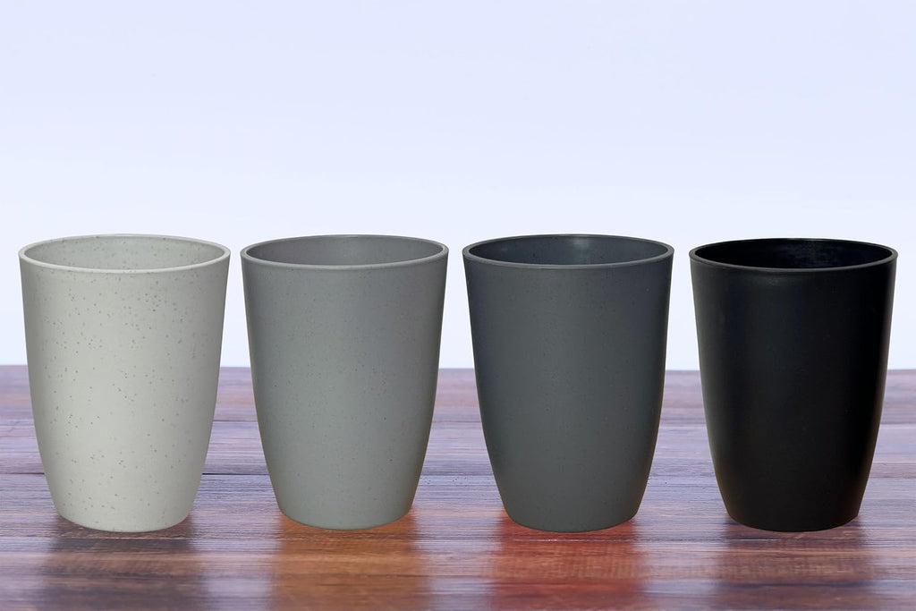 Wheat Straw Reusable Cup (12 oz) - Unbreakable Drinking Glasses Sets of 4 - Dishwasher Safe Tumbler - Lightweight