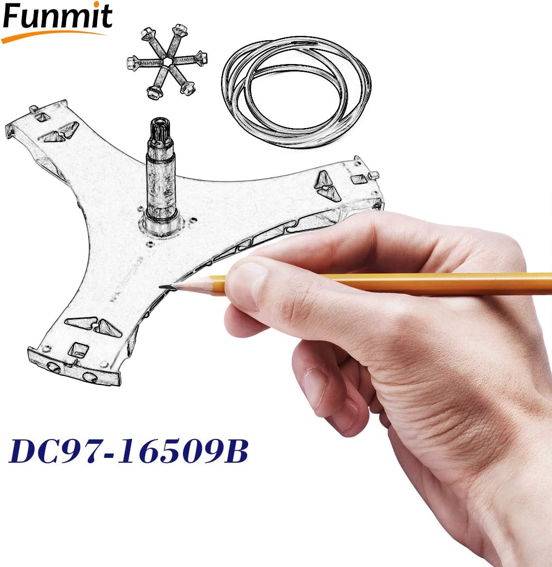 DC97-16509B Washer Flange Shaft Assembly Replacement for Samsung