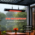Electric Hanging Patio Heater with remote control, built in Temperature Control, Wall mounted or ceiling mounted