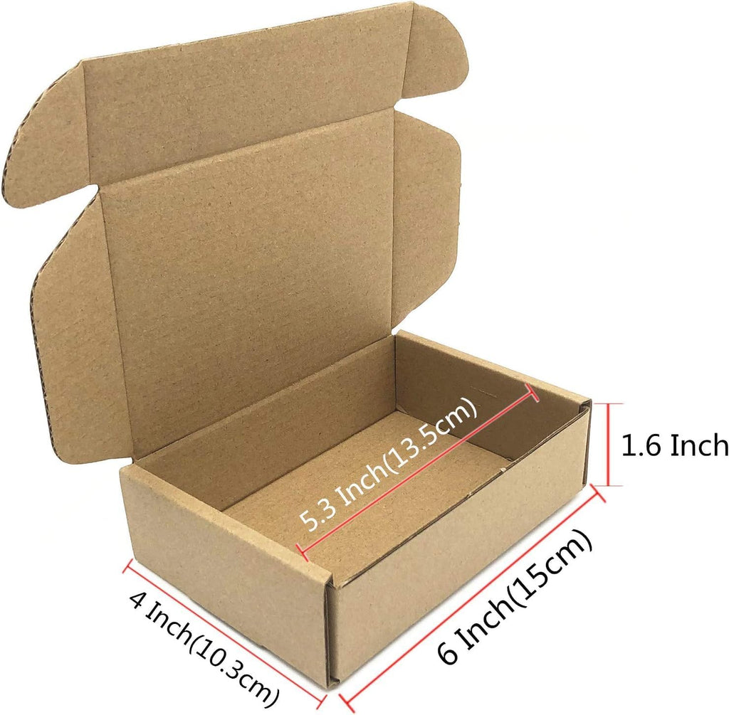 Small Shipping Boxes 6x4x1.6 Inch Cardboard Packaging Box 100 Pack