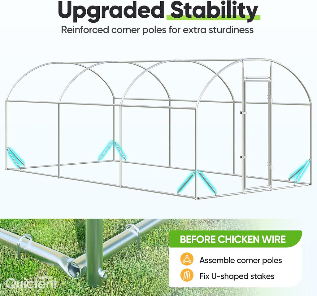Essential Series 18x9ft Metal Chicken Coop Run w/Climbing Ladder
