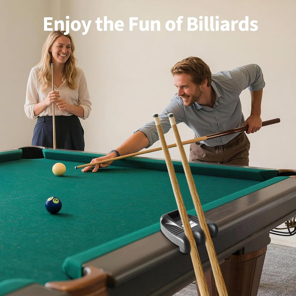 Cue Rest - Portable Weighted Billiard Cue Rack with Chalk Holder (2 Holes)