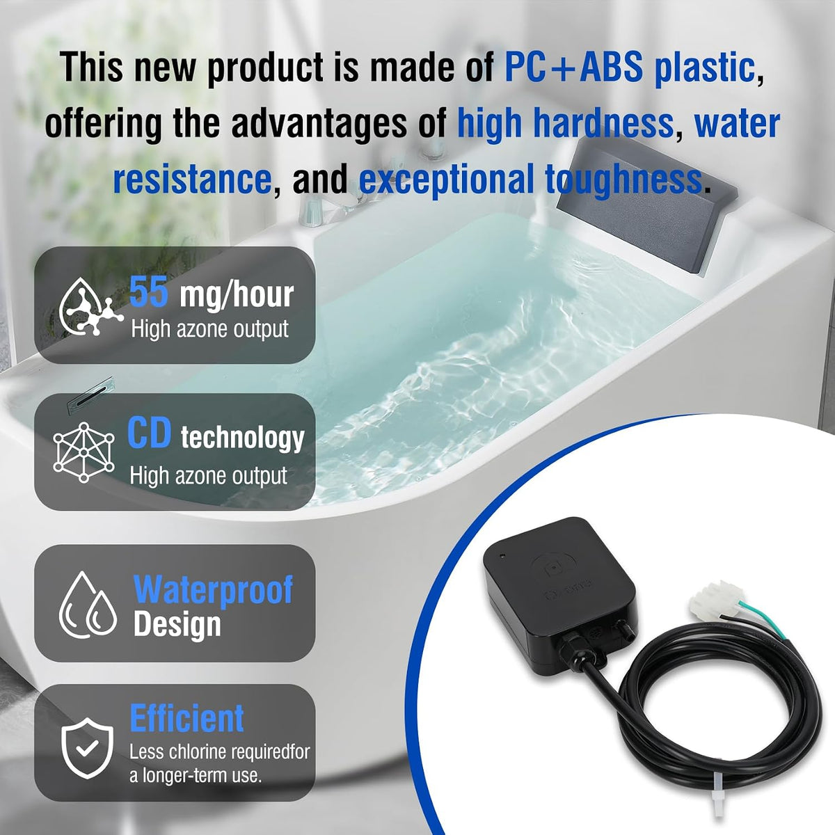 Spa Ozonator for Hot Tub Direct Replace HCD-55– 110V for Swim Spas