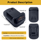 BTRUI DL18ML for Dewalt to for Milwaukee Tool Adapter, for DeWalt 20V 60V Battery Convert to for Milwaukee 18V for M18 Cordless Tools