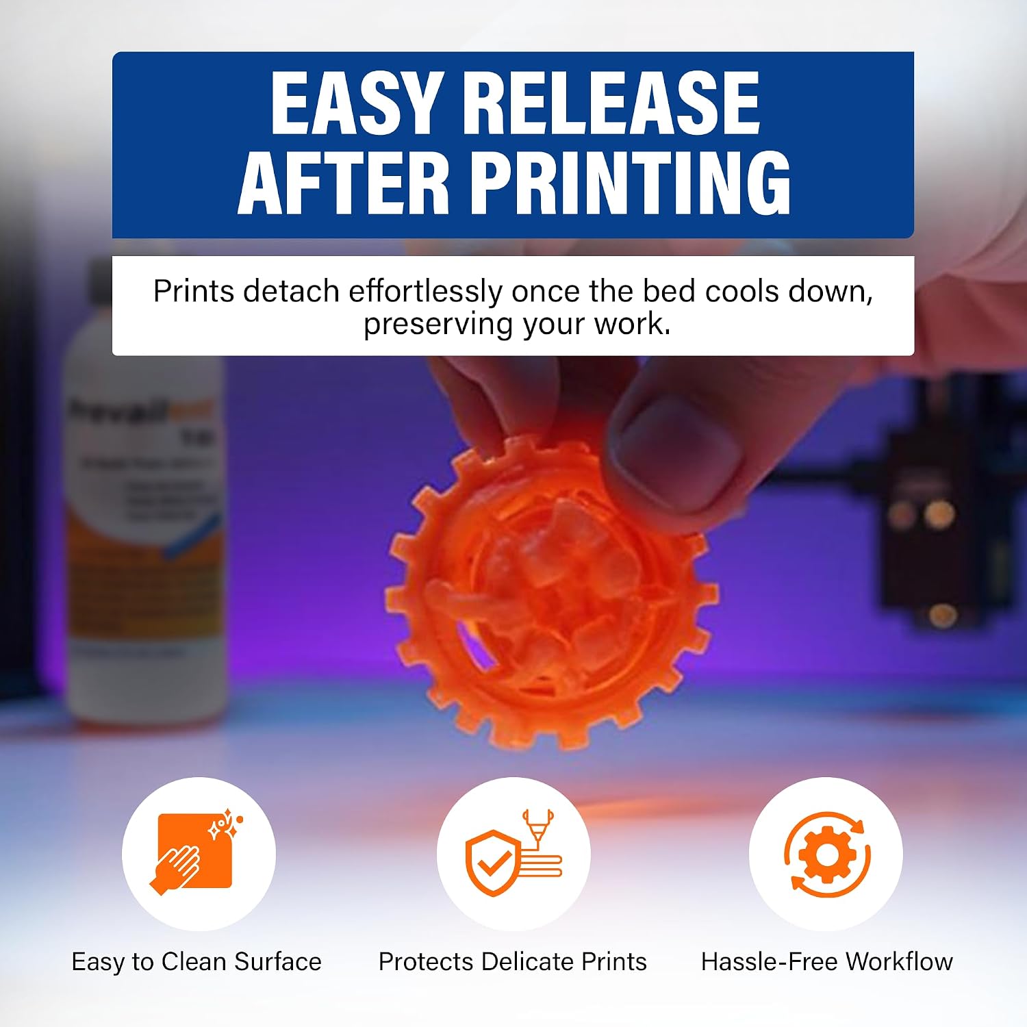 3D Printer Bed Adhesive Starter Pack - Prevailent T-80, 4 fl oz (118ml) | PLA, PETG, ABS, TPU & More, Bed Glue for