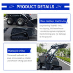 Mini Skid Steer Loader Compact Track Loader with Hydraulic Wide Bucket, Front End Loaders for Excavation Earthmoving