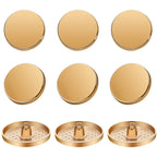30 Pcs Metal Shank Buttons Round Flat Gold Sewing,25 mm,Gold