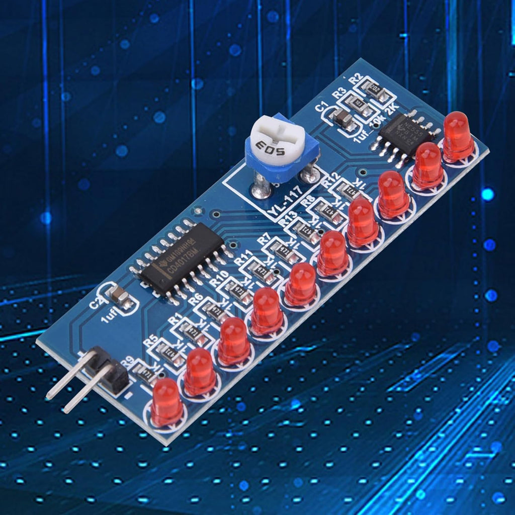 2 Pcs NE555 + CD4017 Water Flowing Light Module, Soldering Practice Kit LED Chaser, DIY Kit Electronic Circuit LED Running Light