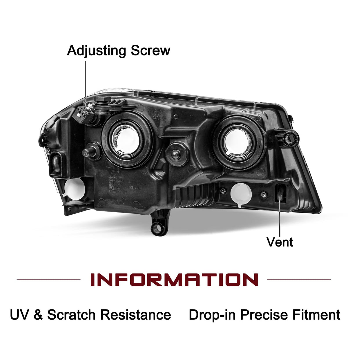 Halogen Headlight Assembly for 2008-2014 Dodge Avenger