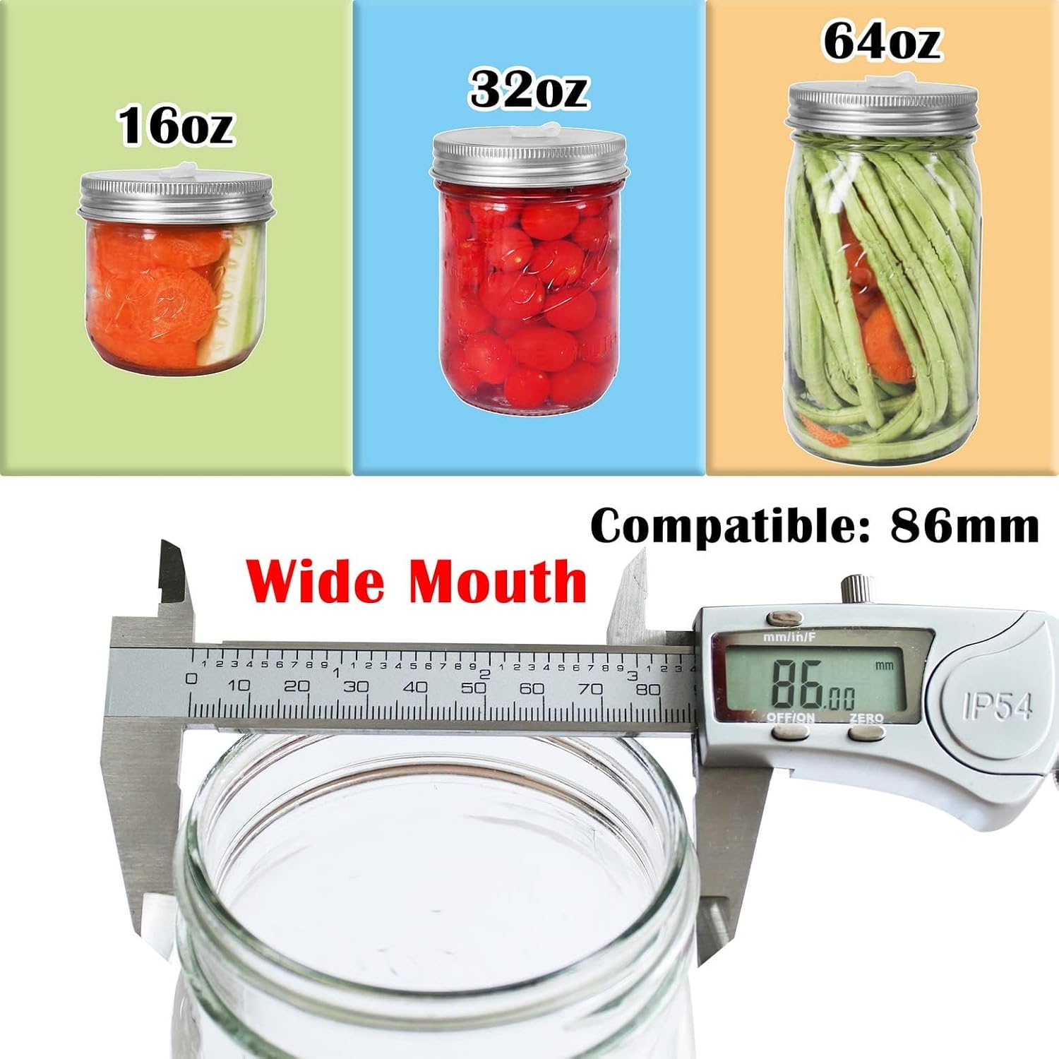 Stainless Steel Fermenting Lids & Airlocks for Wide Mouth Mason Jar | Fermentation Lids 2 set: Fermenter