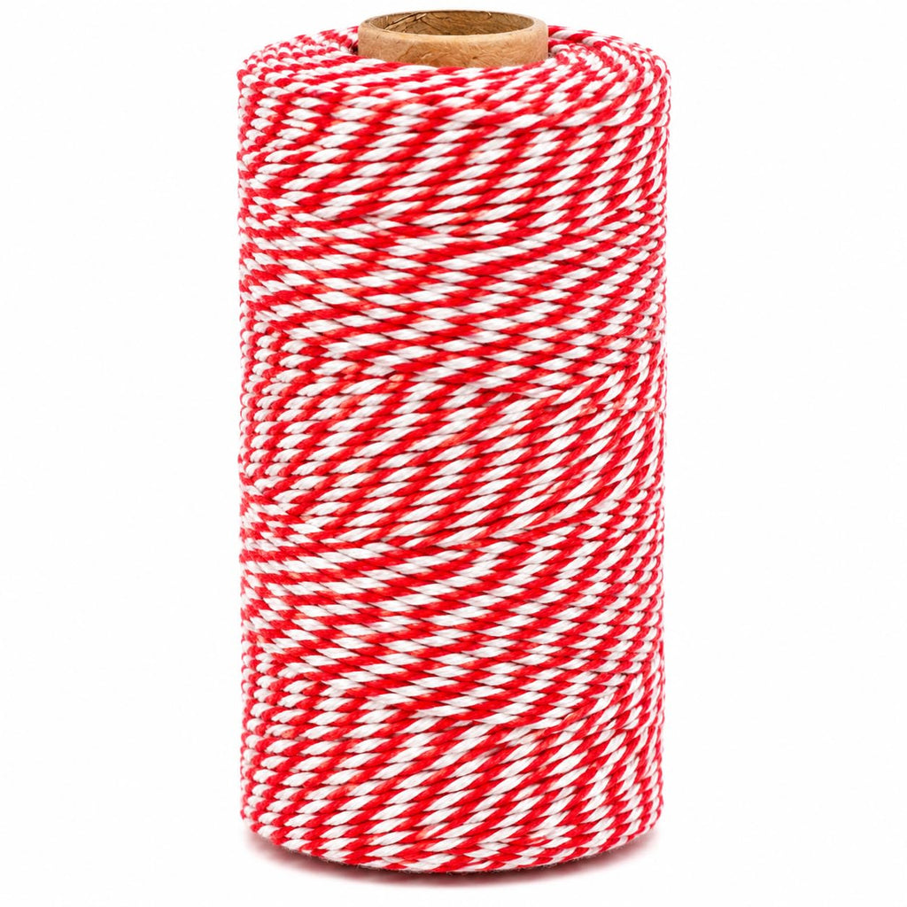 Red and White Bakers Twine, 656 Feet x 1.3mm