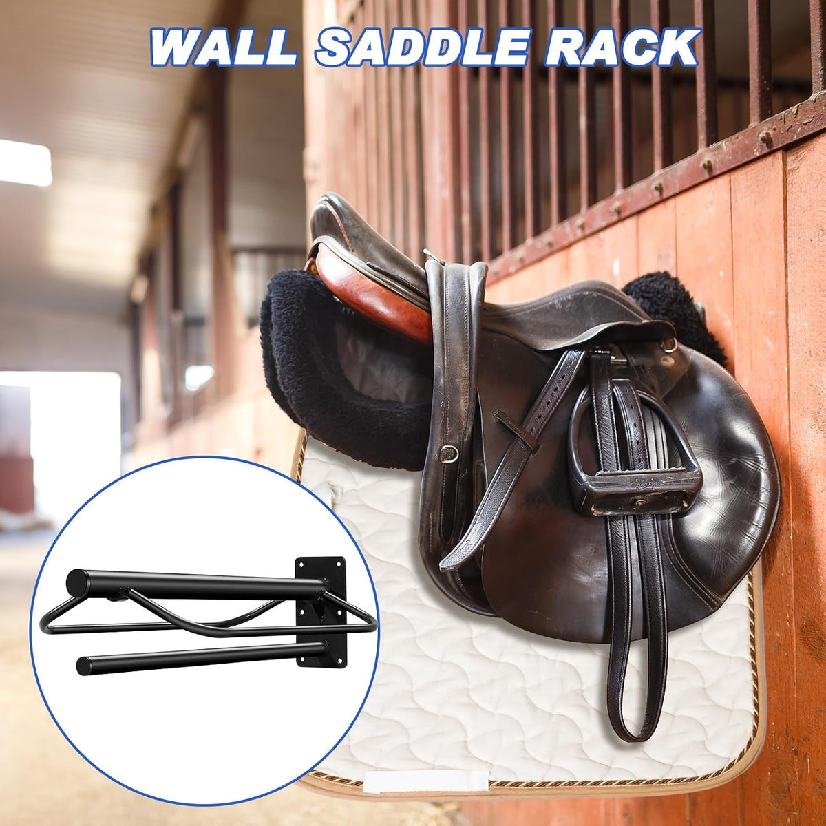 6 Pcs Wall Mount Saddle Rack Stand with Pad Bar