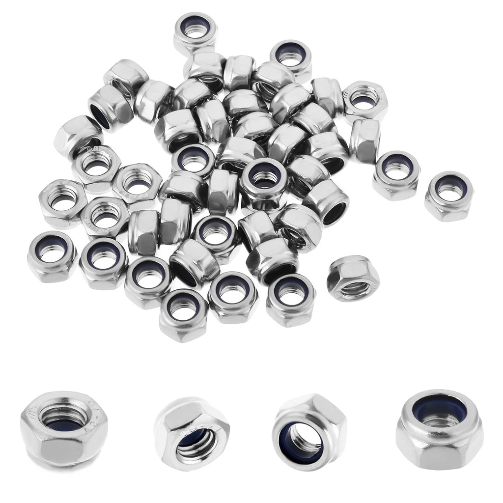 100PCS M5x0.8mm Locknuts Nylon Insert Nut for CNC Machine RC Cars